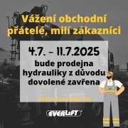 UZAVŘENÍ PRODEJNY VE DNECH 4.7.-11.7.2025